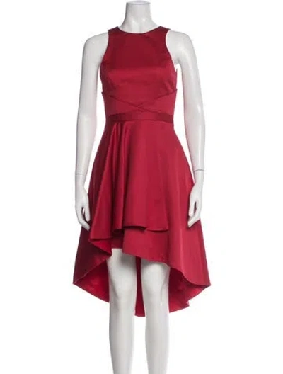 Pre-owned Nha Khanh Crew Neck Mini Dress In Red