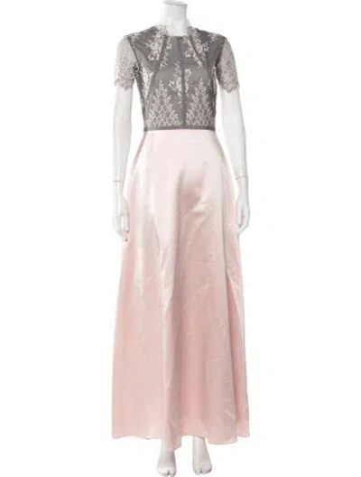 Pre-owned Nha Khanh Lace Pattern Long Dress In Multi