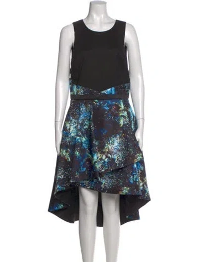 Pre-owned Nha Khanh Printed Midi Length Dress In Blue