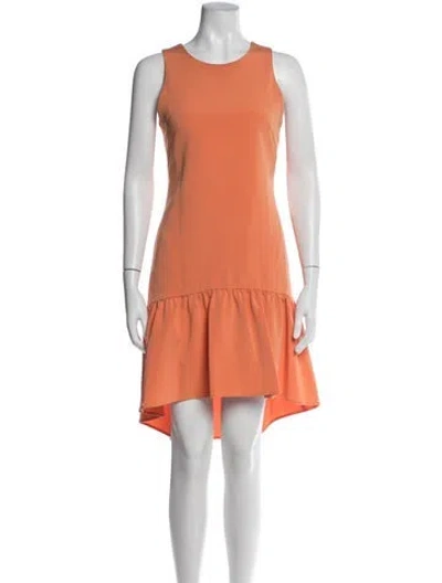 Pre-owned Nha Khanh Scoop Neck Midi Length Dress In Orange