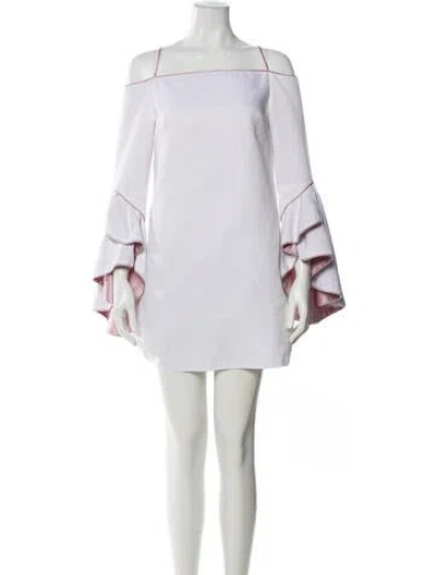 Pre-owned Nha Khanh Square Neckline Mini Dress In White