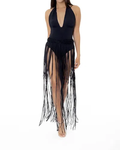 Nhall Resortwear Adele Long Skirt In Black