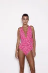 Nhall Resortwear Camille Reversible One Piece In Pink Flowers