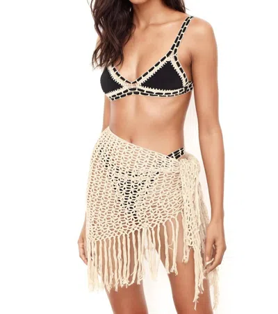 Nhall Resortwear Katia Crochet Cover Up In Nude In Purple