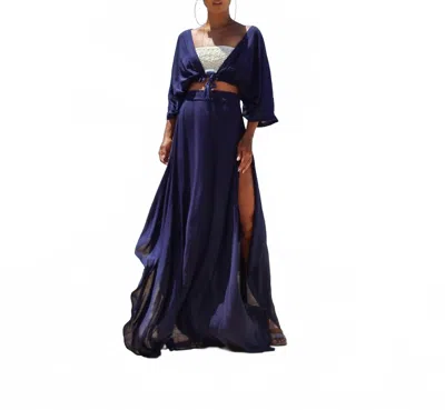 Nhall Resortwear Maria Set In Navy In Blue