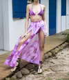 Nhall Resortwear Mesh Skirt In Burgundy