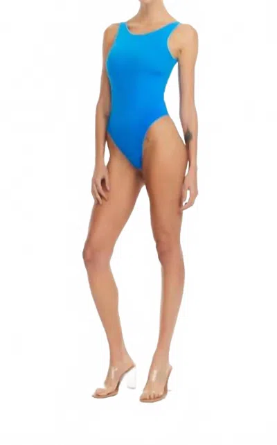 Nhall Resortwear Nona One Piece In Black/turquoise In Blue