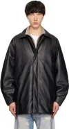 N.hoolywood Black Darted Faux-leather Jacket In Black