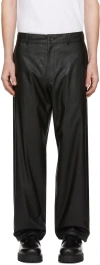 N.hoolywood Black Wide Faux-leather Trousers In Black