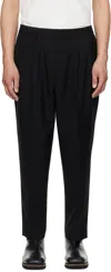N.hoolywood Black Wide Tapered Easy Trousers In Black