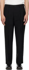 N.hoolywood Black Wide Tapered Easy Trousers In Black