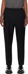 N.hoolywood Black Wide Tapered Easy Trousers In Black