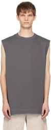 N.hoolywood Gray Crewneck Tank Top In Charcoal