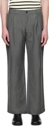 N.hoolywood Gray Tucked Trousers In Gray