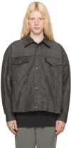N.hoolywood Gray Yoke Sleeve Jacket In Charcoal