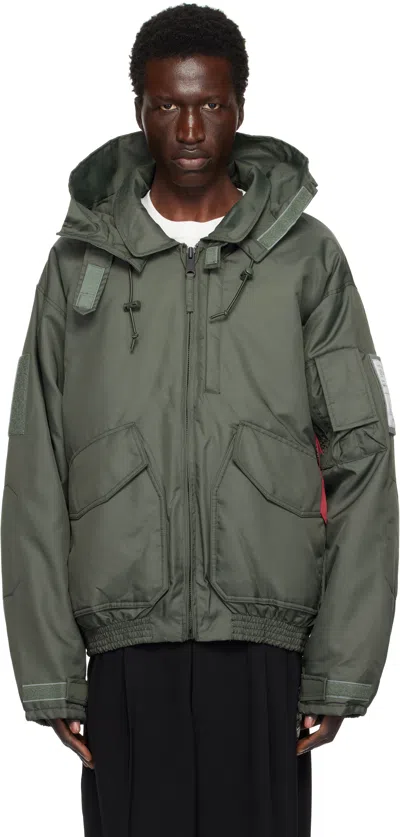 N.hoolywood Khaki Alpha Industries Edition Cwu-45p Jacket In Sage Green