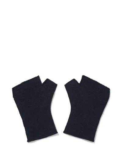 N.hoolywood Knitted Fingerless Gloves In 蓝色