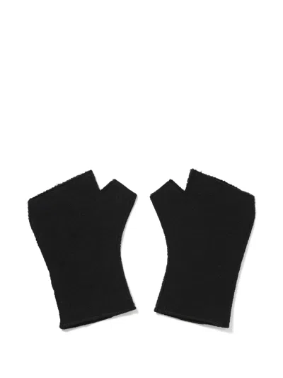N.hoolywood Knitted Fingerless Gloves In 黑色