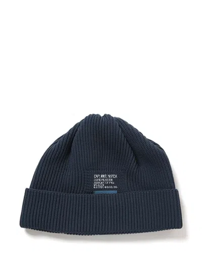 N.hoolywood Logo-patch Beanie In 蓝色