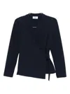 Niū Belted Wrap-front Jacket In Blue