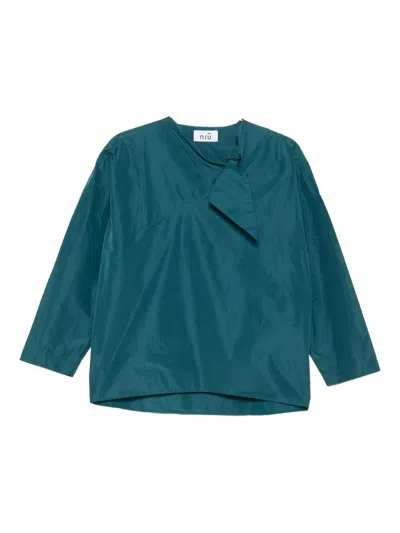 Niū Bow-detail Top In Blue