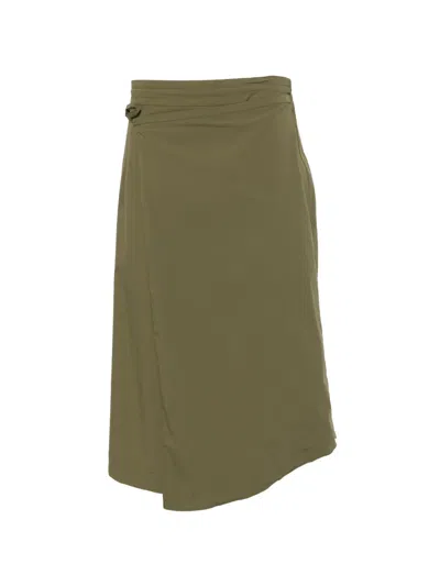 Niū Buckle-detail Wrap Midi Skirt In Green
