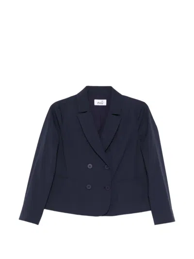 Niū Double-breasted Jacket In Blue