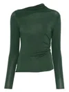 Niū Draped Asymmetric Sweater In Green