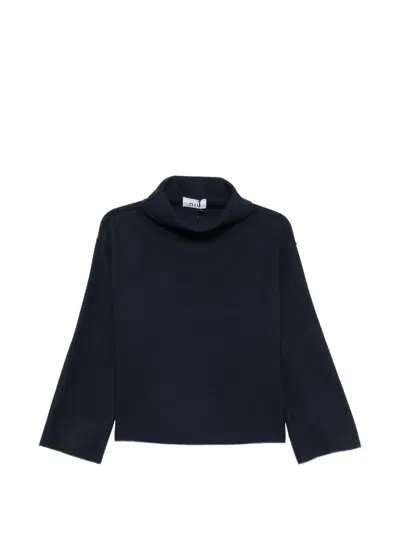 Niū High-neck Long-sleeve Sweater In Blue