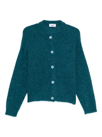 Niū Knitted Cardigan In Blue