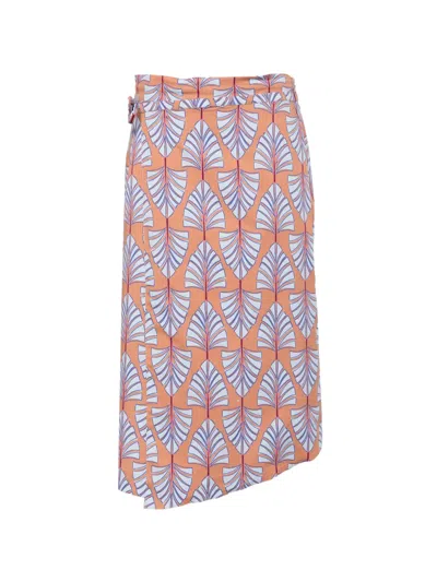Niū Leaf-print Wrap Midi Skirt In Multi