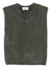 Niū Metallic-flecked Sleeveless Top In Green