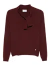 Niū Neck-tie Sweater In Burgundy
