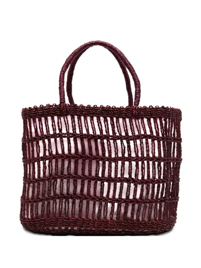 Niū Open-knit Tote Bag In Brown