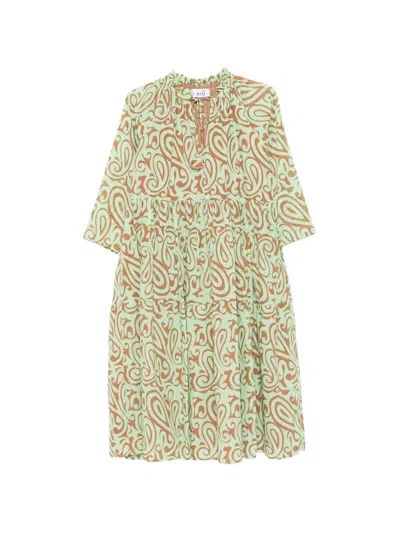 Niū Paisley-print Tiered Midi Dress In Multi