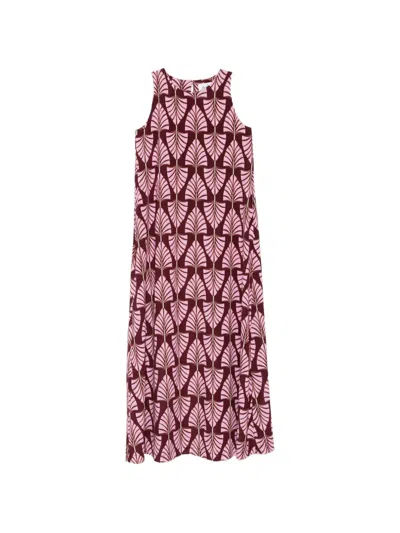 Niū Patterned Sleeveless Maxi Dress In Red