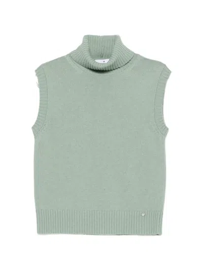 Niū Roll-neck Sleeveless Sweater In Green