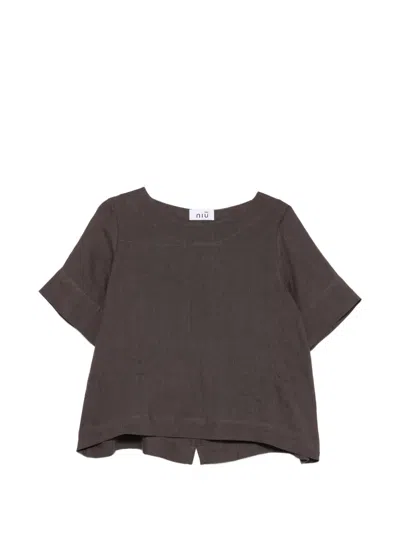 Niū Short-sleeve Top In Brown