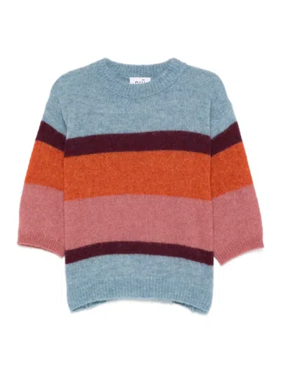 Niū Stripe-pattern Round-neck Sweater In Multi