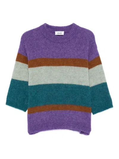 Niū Striped Crew-neck Sweater In Multi