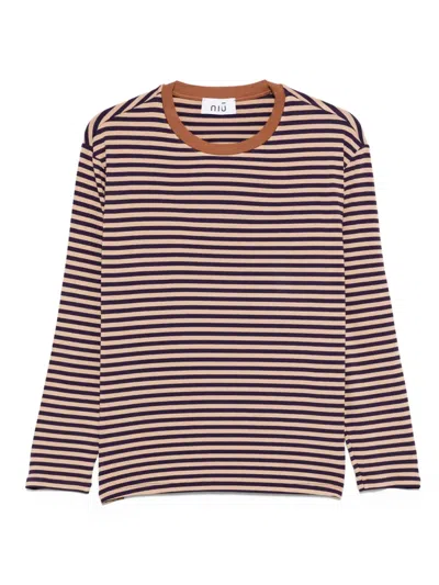 Niū Striped Long-sleeve T-shirt In Multi