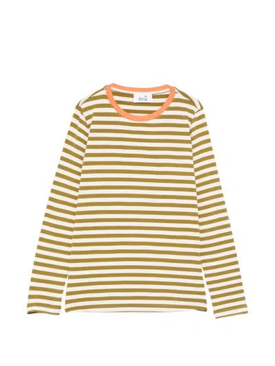 Niū Striped T-shirt In Brown