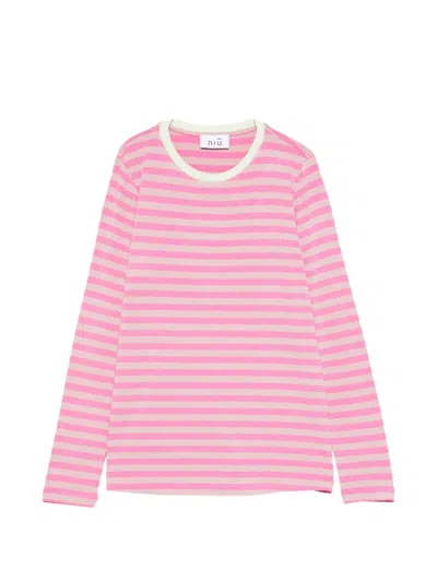 Niū Striped T-shirt In Pink