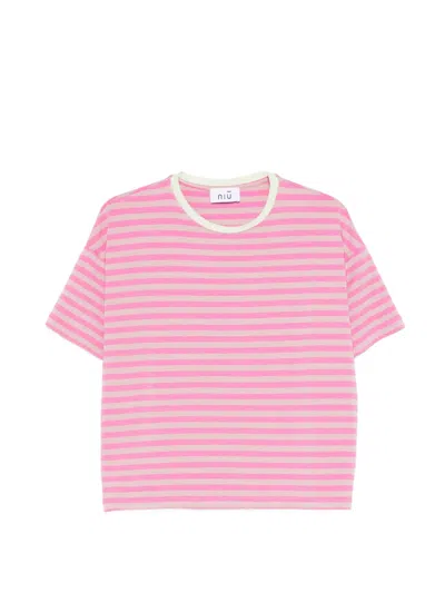 Niū Striped T-shirt In Pink