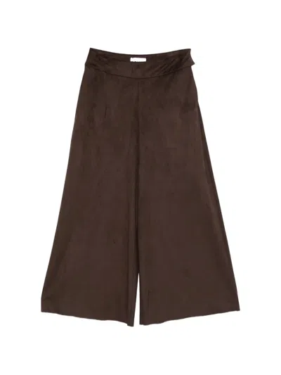 Niū Suede-effect Trousers In Brown