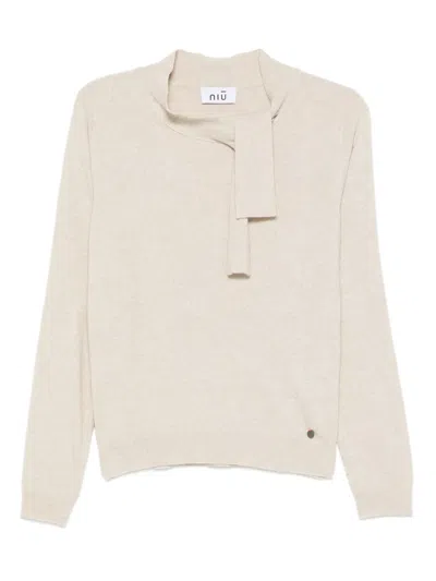 Niū Tie-neck Sweater In Neutral