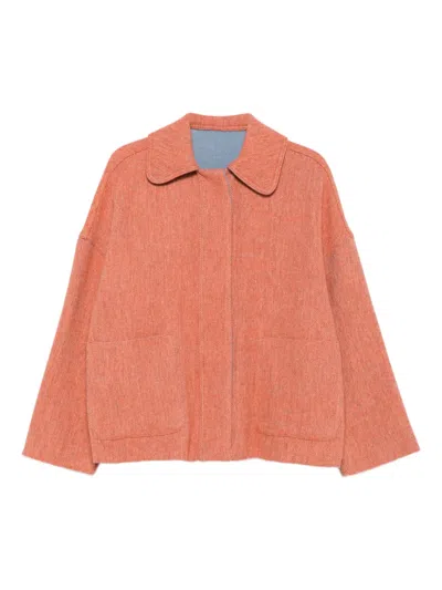 Niū Twill Coat In Orange
