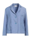 Niū Woman Blazer Azure Size M Polyester, Cotton In Blue