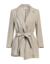 Niū Woman Blazer Beige Size Xl Linen, Cotton