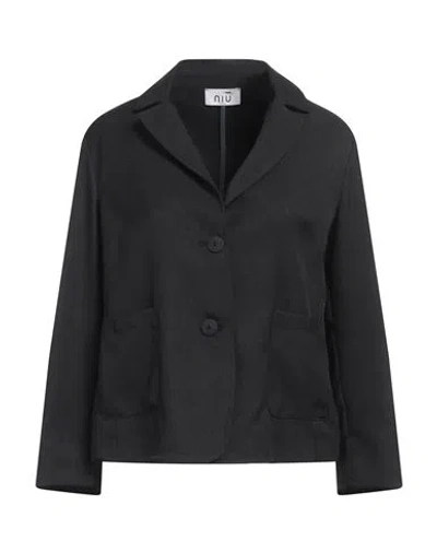 Niū Woman Blazer Black Size S Polyester, Cotton